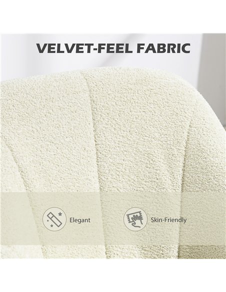 HOMCOM Velvet-Feel Office Chair - Beige - pic 170919 | FastDaddyshop