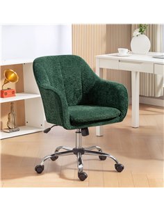HOMCOM Velvet-Feel Office Chair - Dark Green 2