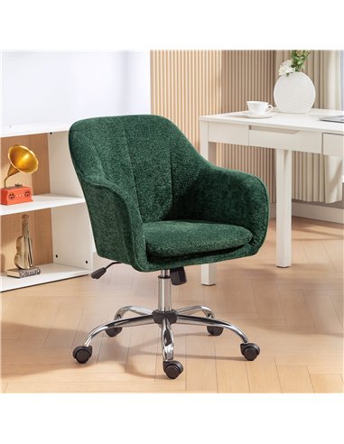 HOMCOM Velvet-Feel Office Chair - Dark Green