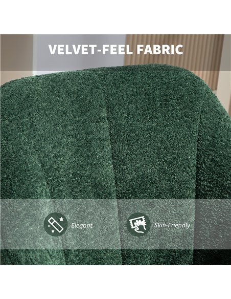 HOMCOM Velvet-Feel Office Chair - Dark Green - pic 170928 | FastDaddyshop