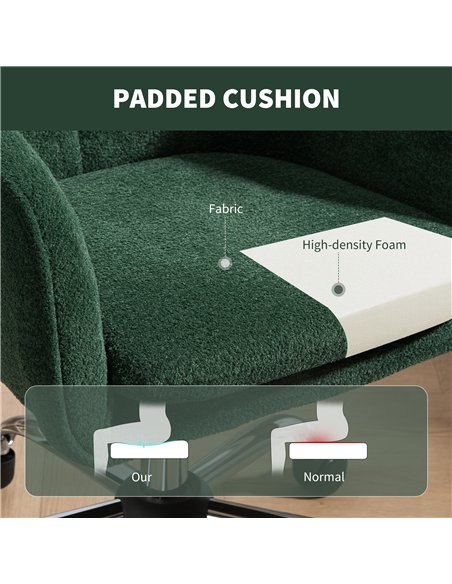 HOMCOM Velvet-Feel Office Chair - Dark Green - pic 170929 | FastDaddyshop