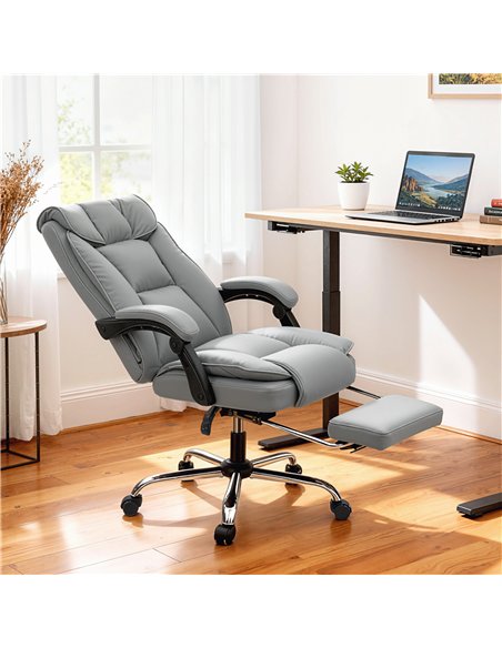 HOMCOM 155° Reclining Faux Leather Swivel Office Chair -Black - pic 170935 | FastDaddyshop