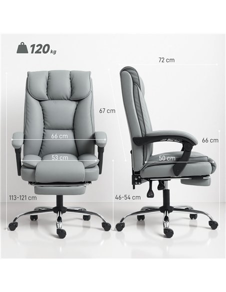 HOMCOM 155° Reclining Faux Leather Swivel Office Chair -Black - pic 170936 | FastDaddyshop