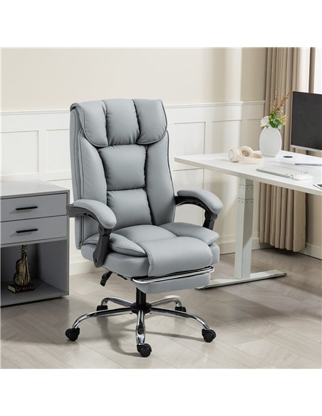 HOMCOM 155° Reclining Faux Leather Swivel Office Chair -Black - pic 170942 | FastDaddyshop