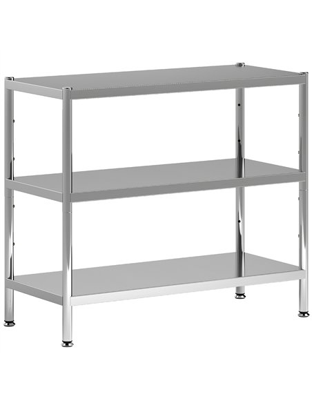 HOMCOM 3-Tier Bakers Rack with Storage, Stainless Steel Microwave Stand with Adjustable Shelves for Small Spaces, Kitchen Storag - pic 171006 | FastDaddyshop