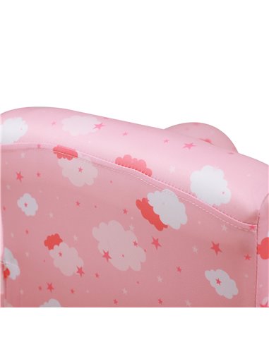 Homcom Kids Cloud-Design Chair with Footrest, Pink