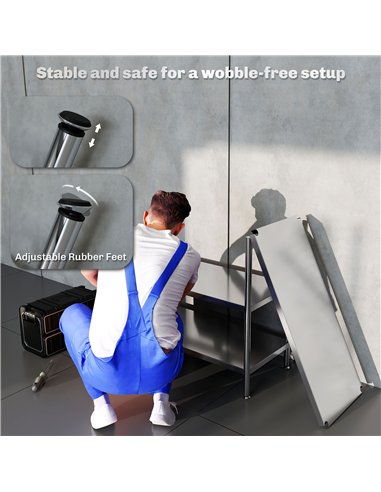HOMCOM 3-Tier Bakers Rack with Storage, Stainless Steel Microwave Stand with Adjustable Shelves for Small Spaces, Kitchen Storag