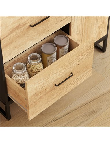 HOMCOM Tall Kitchen Cupboard, Freestanding Kitchen Pantry Cabinet with Adjustable Shelves, Drawers and Soft Close Door, 160cm
