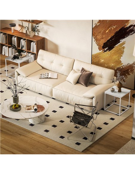 HOMCOM Nest of Tables, Set of 2 Coffee Table, Side Tables with Tempered Glass Desktop and Metal Frame for Living Room, Bedroom,  - pic 171156 | FastDaddyshop