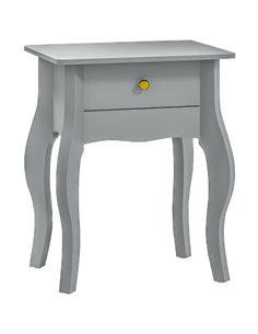 HOMCOM French Style Side Table with Drawer - Grey