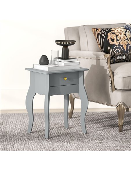 HOMCOM French Style Side Table with Drawer - Grey - pic 171169 | FastDaddyshop