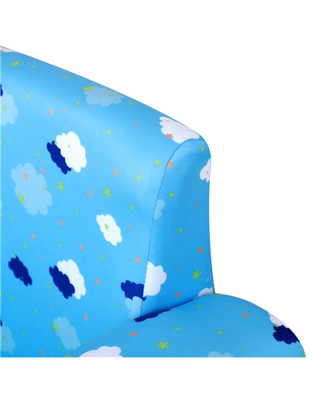Homcom Kids Cloud-Design Chair with Footrest, Blue - pic 17117 | FastDaddyshop