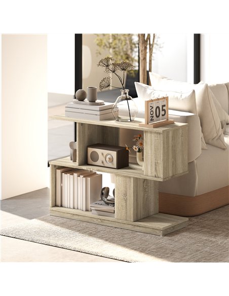 HOMCOM S-Shaped Side Table - Natural Wood Finish - pic 171223 | FastDaddyshop