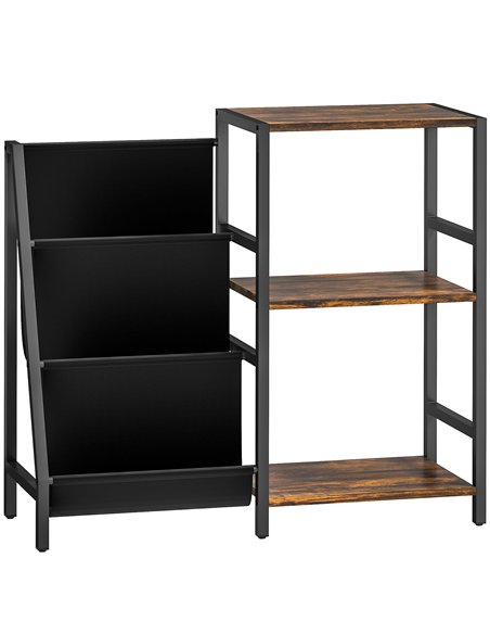 HOMCOM 3-Tier Record Player Stand, End Table for Living Room, Bedroom - Rustic Brown - pic 171249 | FastDaddyshop
