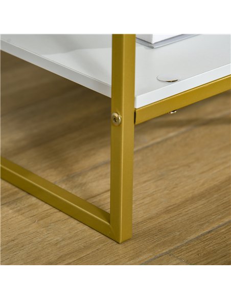 HOMCOM Bedside Table Set of 2, Modern Side Tables with Drawer and Shelf, Nightstands for Bedroom, White - pic 171274 | FastDaddyshop