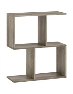 HOMCOM Side Table, Narrow End Table with Storage Shelves, S-Shaped, 3-Tier, 50W x 19.5D x 58H cm, Grey