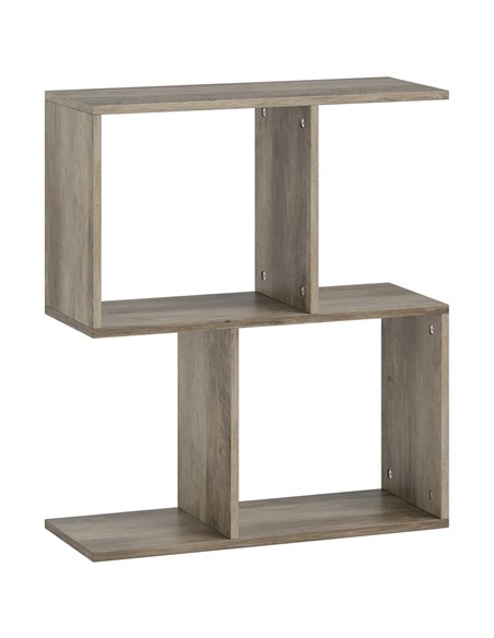 HOMCOM Side Table, Narrow End Table with Storage Shelves, S-Shaped, 3-Tier, 50W x 19.5D x 58H cm, Grey - pic 171312 | FastDaddyshop