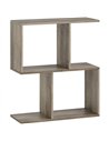 HOMCOM Side Table, Narrow End Table with Storage Shelves, S-Shaped, 3-Tier, 50W x 19.5D x 58H cm, Grey