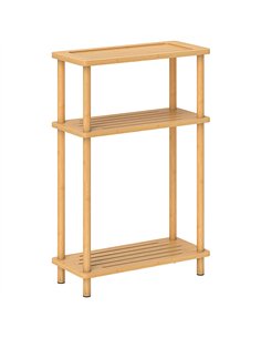HOMCOM Bamboo Side Table, 3-Tier Slim End Table, Nordic Style, for Living Room, Bedroom, Office, Tool-Free Assembly, Natural Woo