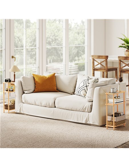 HOMCOM Bamboo Side Table, 3-Tier Slim End Table, Nordic Style, for Living Room, Bedroom, Office, Tool-Free Assembly, Natural Woo - pic 171374 | FastDaddyshop