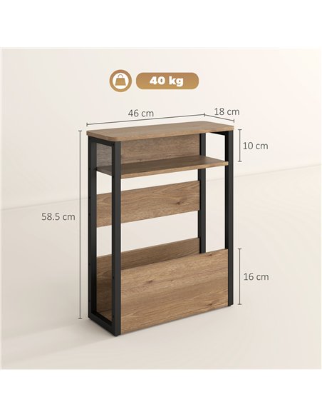 HOMCOM Industrial-Style Side Table - Black/Walnut Brown - pic 171377 | FastDaddyshop