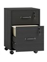 HOMCOM Rolling File Cabinet with 2 Drawers, Mobile Filing Cabinet with Hanging File Folder for Letter Sized Documents, Black