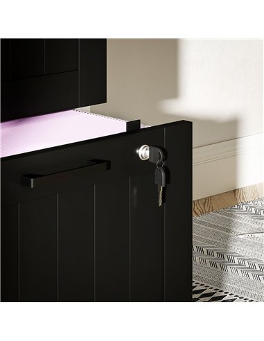 HOMCOM 4 Drawer Filing Cabinet with Lock, Office Storage Cabinet with Adjustable Hanging Bars for A4 Letter Size Files, Black