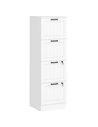 HOMCOM 4 Drawer Filing Cabinet with Lock, Office Storage Cabinet with Adjustable Hanging Bars for A4 Letter Size Files, White