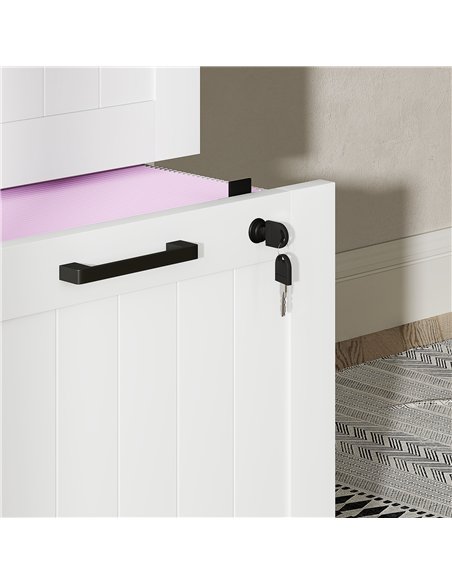 HOMCOM 4 Drawer Filing Cabinet with Lock, Office Storage Cabinet with Adjustable Hanging Bars for A4 Letter Size Files, White - pic 171436 | FastDaddyshop