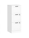 HOMCOM 3 Drawer Filing Cabinet with Lock, Office Storage Cabinet with Adjustable Hanging Bars for A4 Letter Size Files, White
