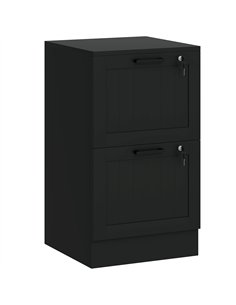 HOMCOM 2 Drawer Filing Cabinet with Lock, Office Storage Cabinet with Adjustable Hanging Bars for A4 Letter Size Files, Black