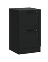 HOMCOM 2 Drawer Filing Cabinet with Lock, Office Storage Cabinet with Adjustable Hanging Bars for A4 Letter Size Files, Black