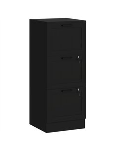 HOMCOM 3 Drawer Filing Cabinet with Lock, Office Storage Cabinet with Adjustable Hanging Bars for A4 Letter Size Files, Black