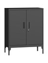 HOMCOM Metal Storage Cabinet with Lock and Adjustable Shelves - Black