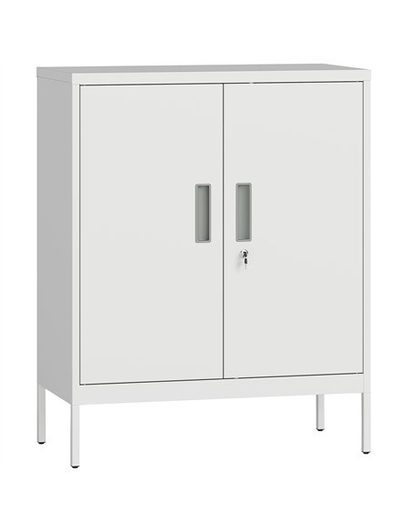 HOMCOM Metal Storage Cabinet with Lock and Adjustable Shelves - White - pic 171474 | FastDaddyshop