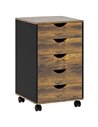 HOMCOM Five-Drawer Filing Cabinet - Rustic Brown