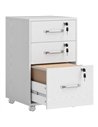 HOMCOM Three Drawer Wood-Effect Filing Cabinet - White