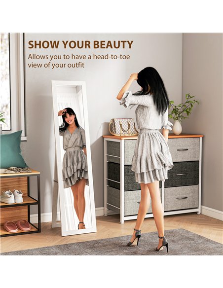 HOMCOM 37 x 157 cm Full Length Mirror - White - pic 171531 | FastDaddyshop