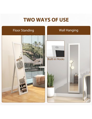 HOMCOM 37 x 157 cm Full Length Mirror - White