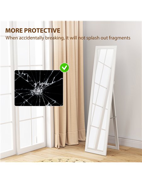 HOMCOM 37 x 157 cm Full Length Mirror - White - pic 171534 | FastDaddyshop
