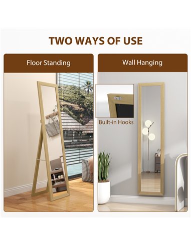 HOMCOM 37 x 157 cm Full Length Mirror - Natural
