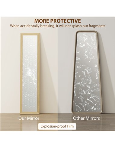 HOMCOM 37 x 157 cm Full Length Mirror - Natural