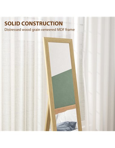 HOMCOM 37 x 157 cm Full Length Mirror - Natural