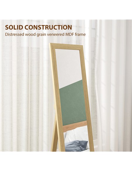 HOMCOM 37 x 157 cm Full Length Mirror - Natural - pic 171544 | FastDaddyshop