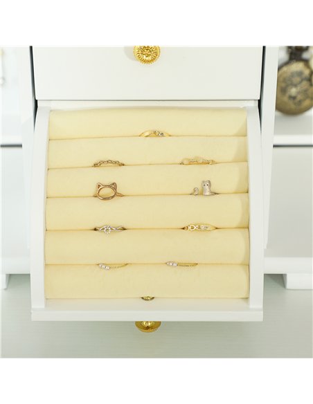 HOMCOM 4-Tier Jewellery Box with Mirror and 2 Drawers - White - pic 171563 | FastDaddyshop