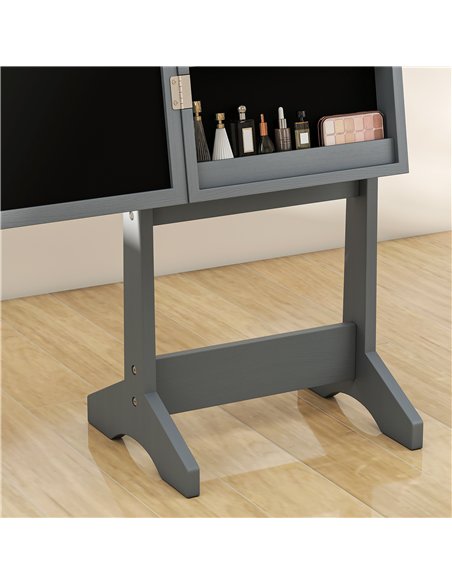 HOMCOM Freestanding Mirrored Jewellery Storage Cabinet - Grey - pic 171581 | FastDaddyshop