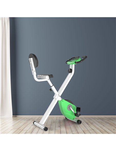 HOMCOM Folding Exercise Bike, Fitness Bicycle Indoor Trainer, 8-Level Magnetic Resistance Adjustable, with LCD Monitor, Pulse Se - pic 171592 | FastDaddyshop