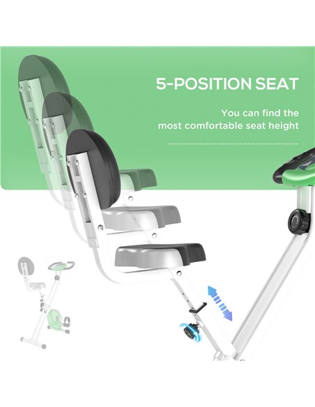 HOMCOM Folding Exercise Bike, Fitness Bicycle Indoor Trainer, 8-Level Magnetic Resistance Adjustable, with LCD Monitor, Pulse Se - pic 171595 | FastDaddyshop