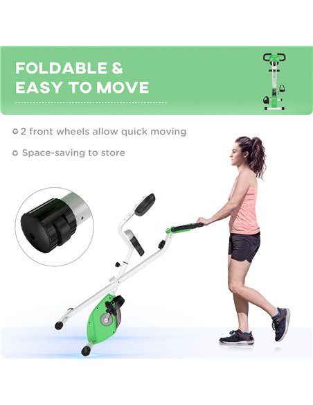 HOMCOM Folding Exercise Bike, Fitness Bicycle Indoor Trainer, 8-Level Magnetic Resistance Adjustable, with LCD Monitor, Pulse Se - pic 171597 | FastDaddyshop