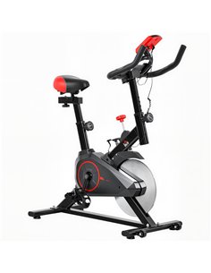 HOMCOM Indoor Upright Exercise Bike Machine, with Adjustable Seat, Resistance, Handlebar, LCD Display
